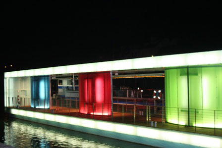 La halte fluviale de Lagny-sur-Marne de nuit.